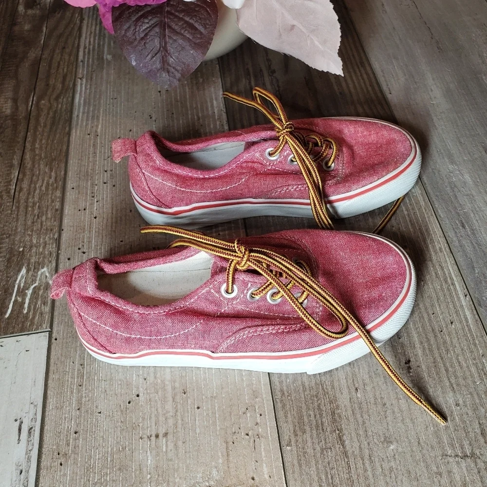Old Navy Red Canvas Boat Shoes Sneakers Toddler Boy Size 11 NWOT